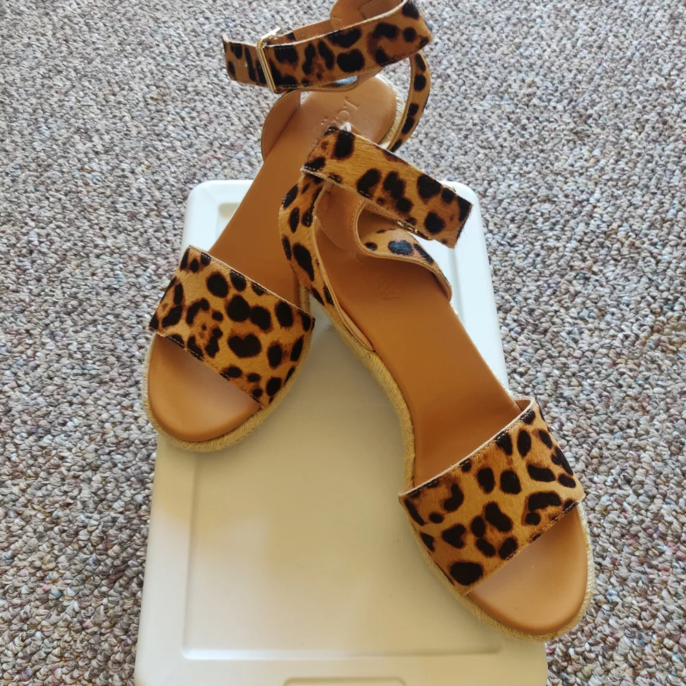 J. Crew Tan Leather Espadrille Slip-On